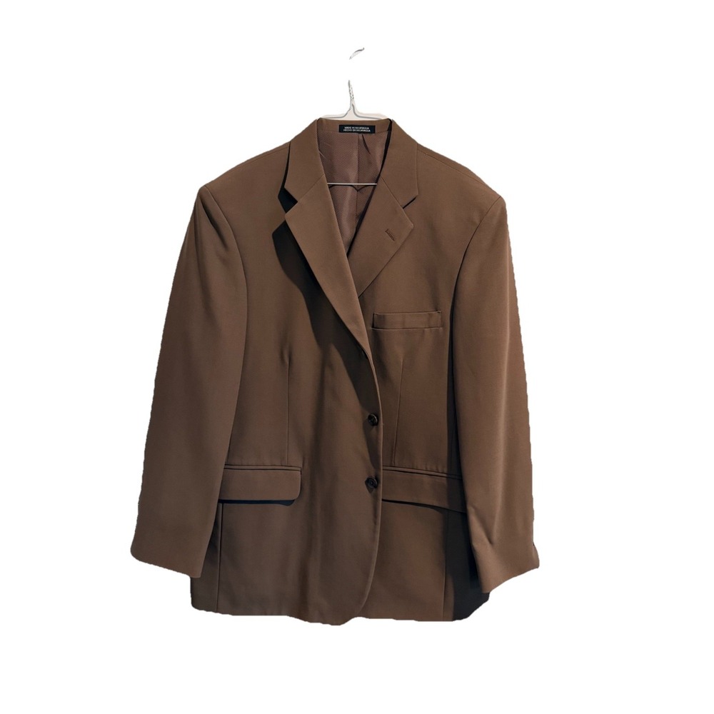 J.ferrar‎ men's Brown sport coat blazer jacket 96% Wool 2 Buttons size: 44S